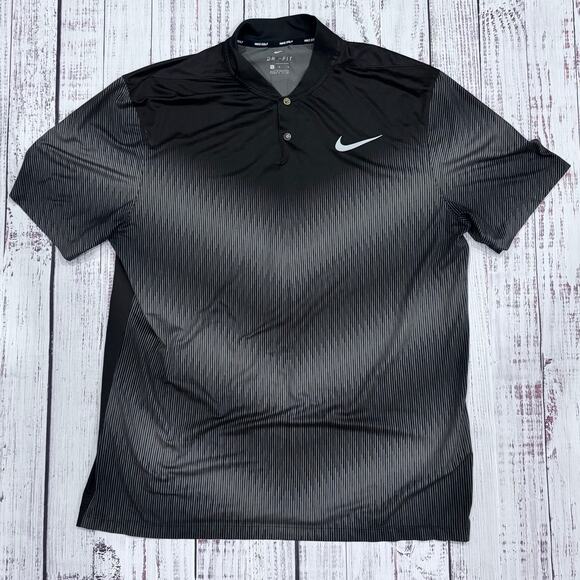 Nike Tiger Woods Dri-FIT Blade Collar Golf Polo Gray Men’s L - Picture 1 of 5